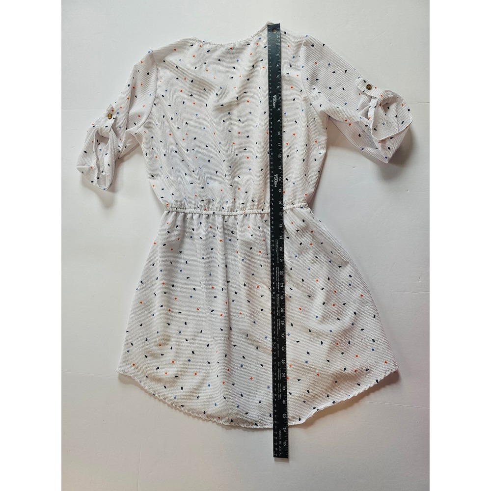 J for Justify Dress Womens M White Confetti Print‎ Casual Shift Summer Workwear - Picture 7 of 7